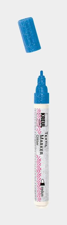 Actual product image Kreul Javana texi mäx Glitter fabric marker for light and dark fabrics (Blue, 4 mm)