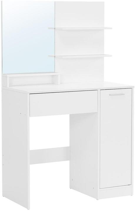 Vasagle Schminktisch weiss rechteckig, Wangen-Gestell weiss, 80,0 cm 132,0 cm
