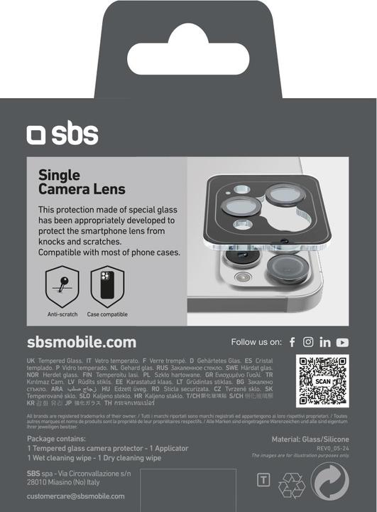 Produktbild SBS Kameralinsenschutz (1 Stück, Apple iPhone 15 Pro Max)