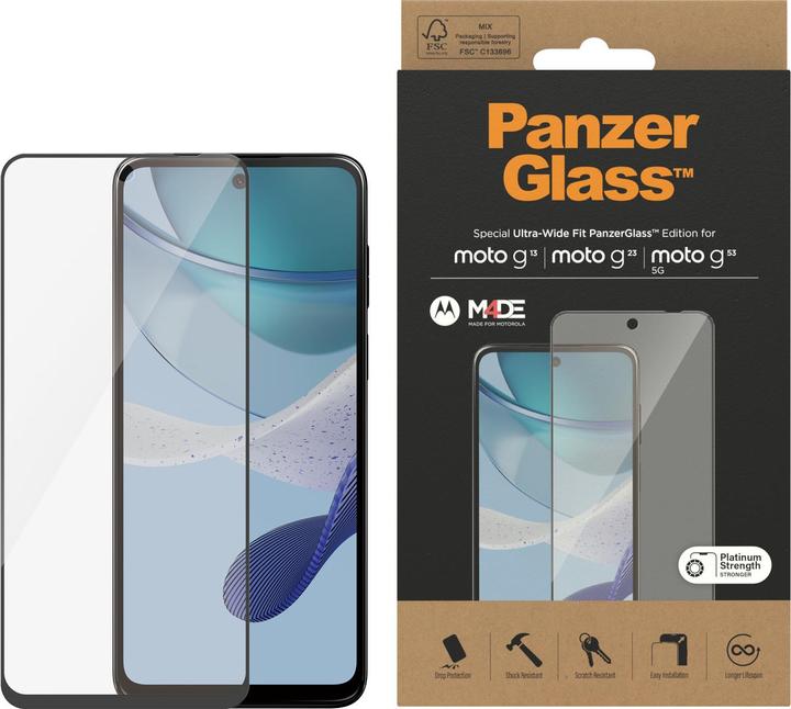 Actual product image PanzerGlass Ultra-Wide Fit (1 Piece, Motorola Moto G23, Motorola Moto G13, Motorola Moto G53)