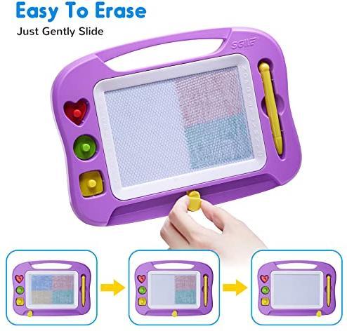 Actual product image Activity Board Magic Board Kids Magnetic Colouring Board, Colourful Erasable Magnetic Board with Magnetic Pen and