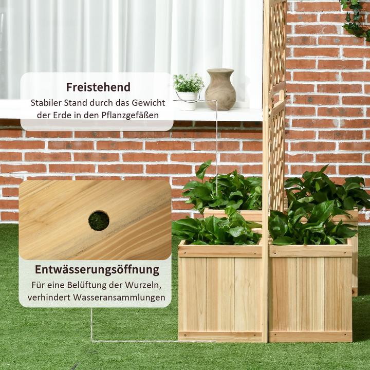 Produktbild Outsunny Paravent mit Blumenkasten