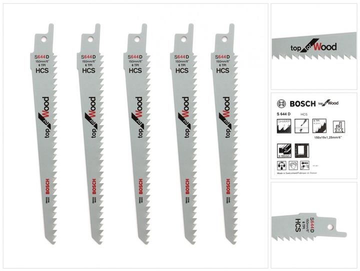 Actual product image Bosch Professional Zubehör Sabre saw blade S 644 D, Top for Wood, pack of 5
