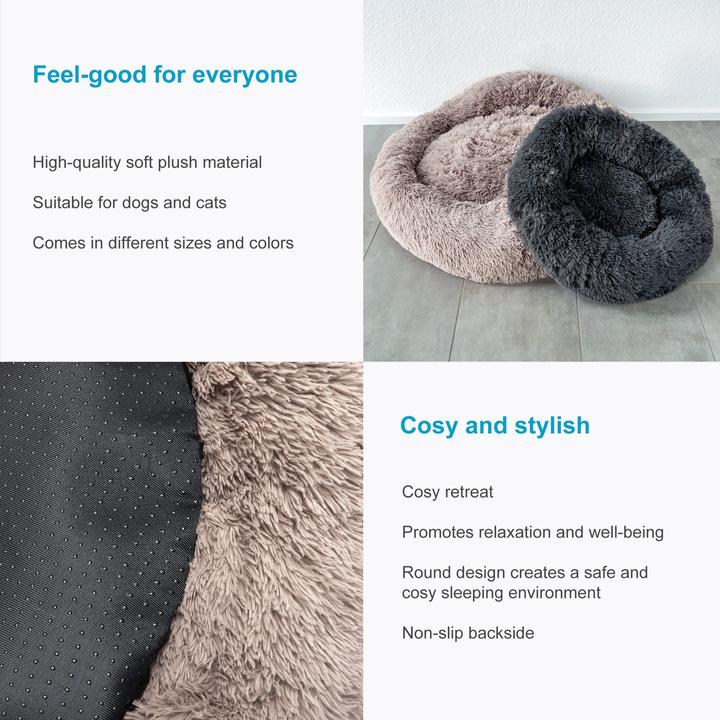 Image du produit Intirilife Lit pour animaux beige diamètre 100 cm (Chien, Chat)