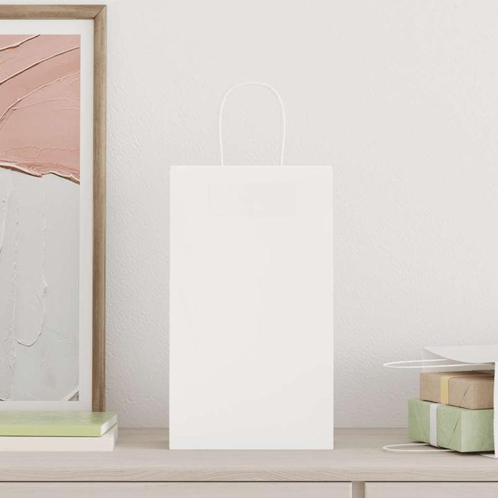 Image du produit VidaXL Sacs en papier kraft 250 pcs. avec anse Blanc 21x11x36 cm Sac en papier (Pochette cadeau, 250 x)