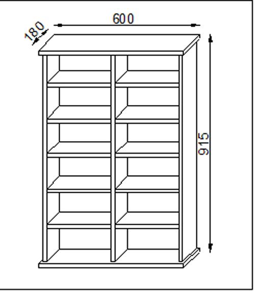 Produktbild VCM Holz CD DVD Stand Regal Ronul (60 x 18 x 92 cm)