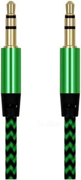 Produktbild JTI 1 m gewebtes 3,5-mm-Aux-Kabel - Grün (1 m, 3.5mm Klinke (AUX))