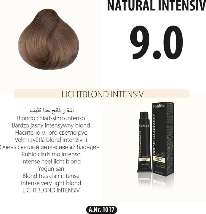 Actual product image FemMas (9.0) Haarfarbe Lichtblond Intensive 100ml (9.0 Light blonde intensive)