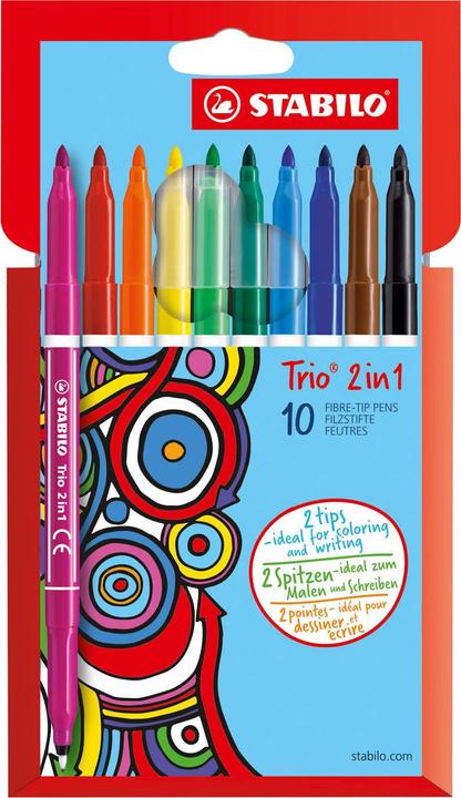 Actual product image STABILO Trio 2in1 felt tip pen (Multicoloured, 10 x)