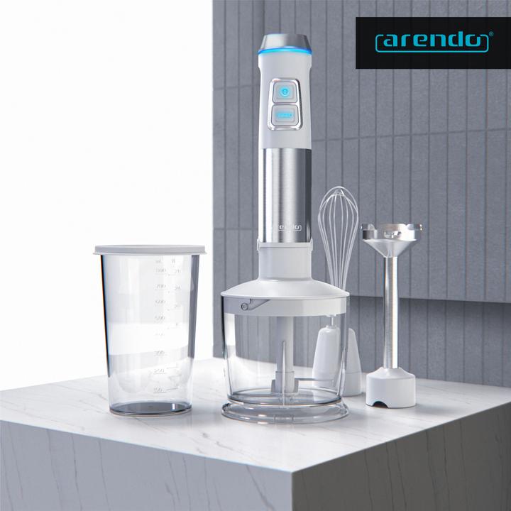 Immagine prodotto Arendo Frullatore a mano 1200W, set di frullatori a mano in acciaio inox con caraffa graduata, tritatutto