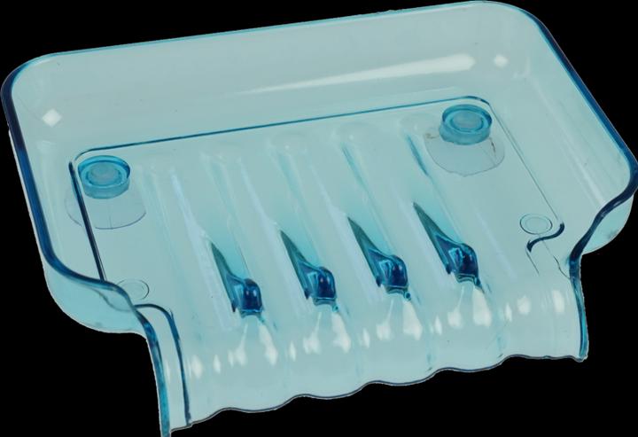 Produktbild Seifenschale, Kunststoff, blau mit 2 Saugnäpfen (Handseife Nachfüllpackung)