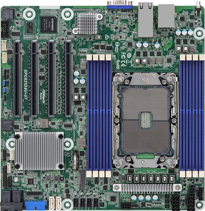Actual product image AsRock SPC621D8U-2T Motherboard Intel C621A LGA 4189 micro ATX (LGA 4189, Intel C621A, mATX)