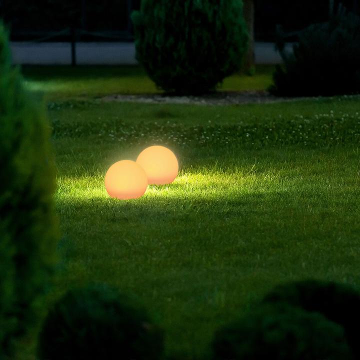 Produktbild Casativo LED-Leuchtkugel mit Fernbedienung, solarbetrieben, RGBW, 60 Lu, IP67, 20 cm (60 lm, IP67)