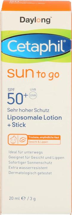 Daylong Cetaphil Sun to go liposomale Lotion + Stick SPF 50+, 20 ml Lösung (Sonnenlotion, SPF 50+, 20 ml)