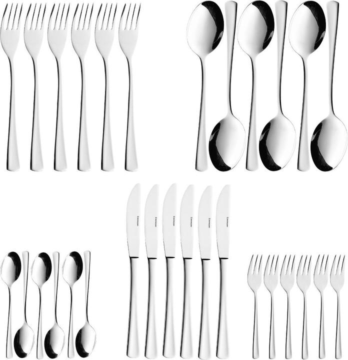 Produktbild Esmeyer 30-teiliges Besteck "Stockholm", Edelstahl 18/10 hochglanz-poliert, 2,2 mm Materialstärke (30 Stück, Besteck Set)
