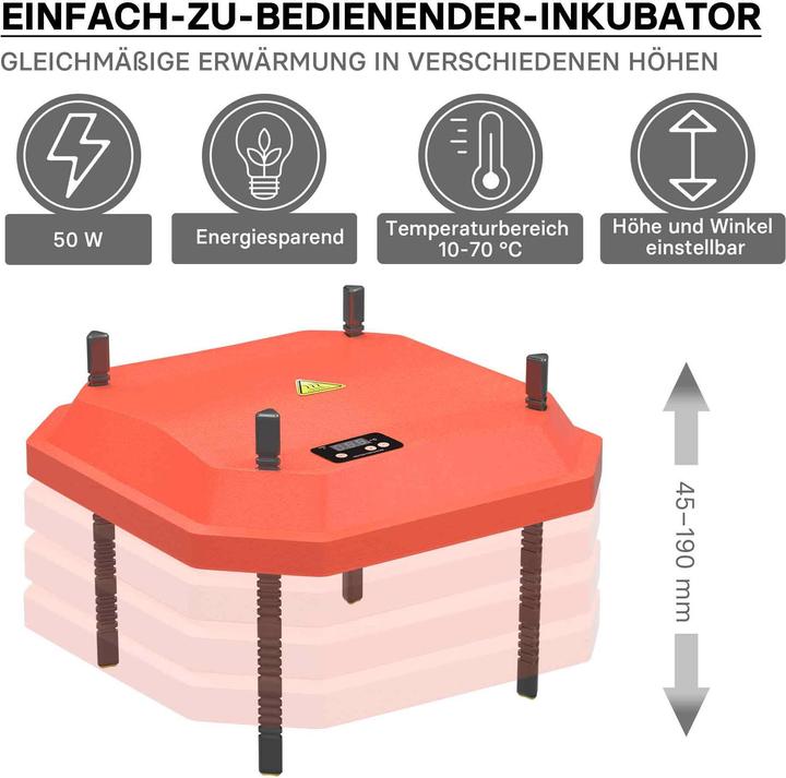 Image du produit Fudajo Panneau chauffant pour élevage de 40-45 poussins Plaque 40x55cm 50W avec thermostat (50 W)