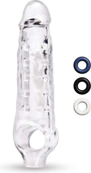 Sizeup size up clear view studded penis extender with ball loop