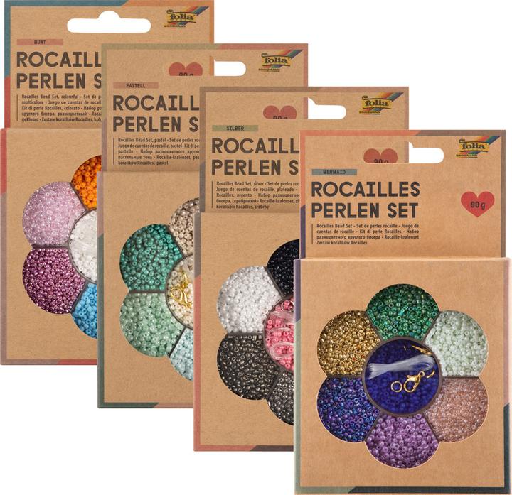Image du produit Folia Set de perles de rocaille COLORÉES