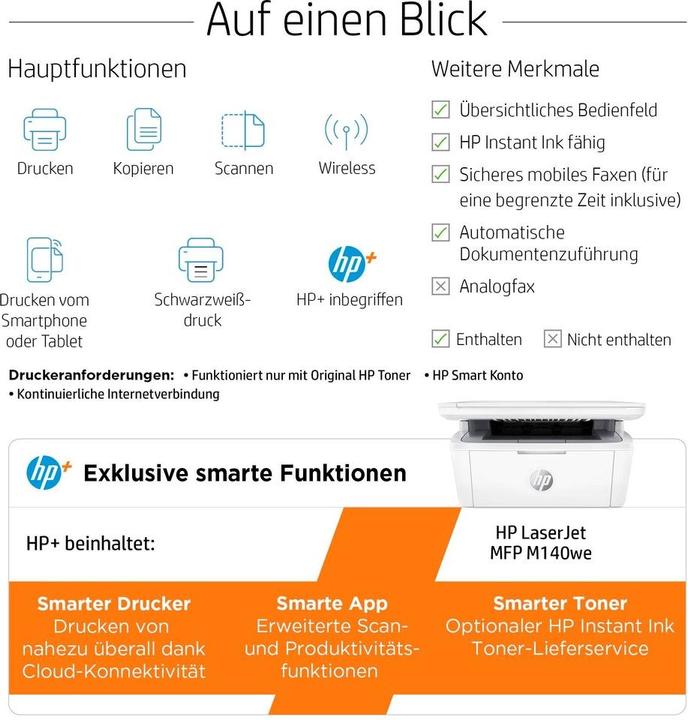 Actual product image HP LaserJet M140we (Laser, Black and white)