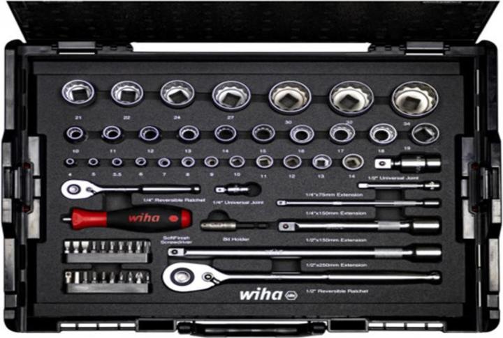 Actual product image Wiha Socket spanner and bit set (1/4", 1/2")