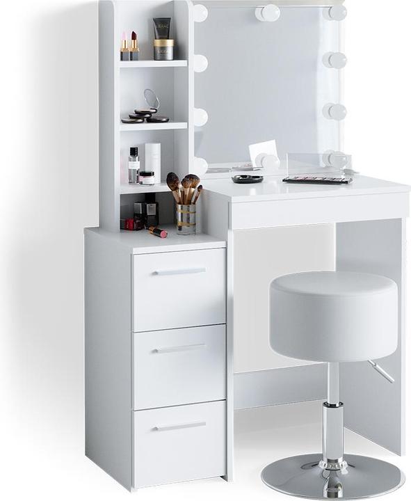 Actual product image Vicco Meryl with stool and lighting (80 x 40 x 127 cm)