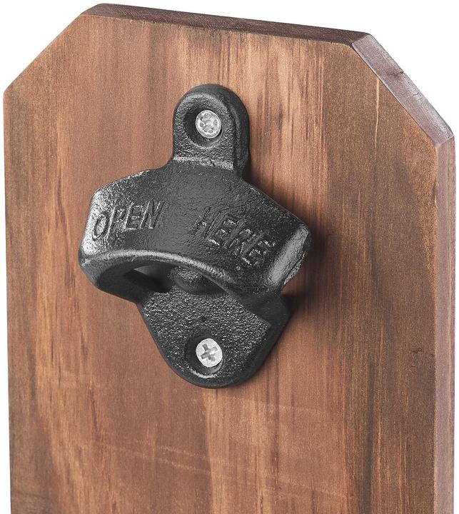 Cucina di Modena 2er-Set Wand-Flaschenöffner mit Kronkorken-Auffangbehälter (Korkenzieher)
