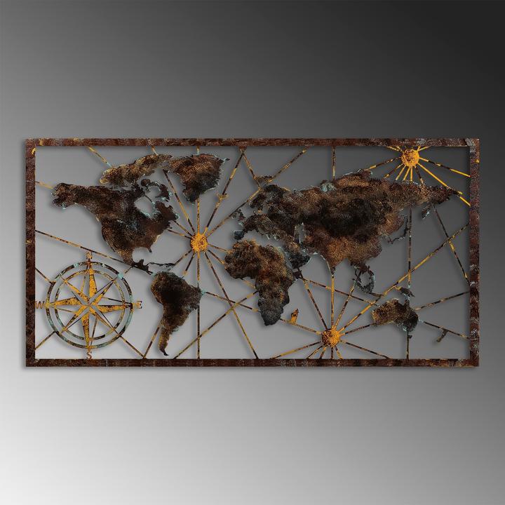Produktbild Wallxpert Metal World Map (120 x 60 cm)