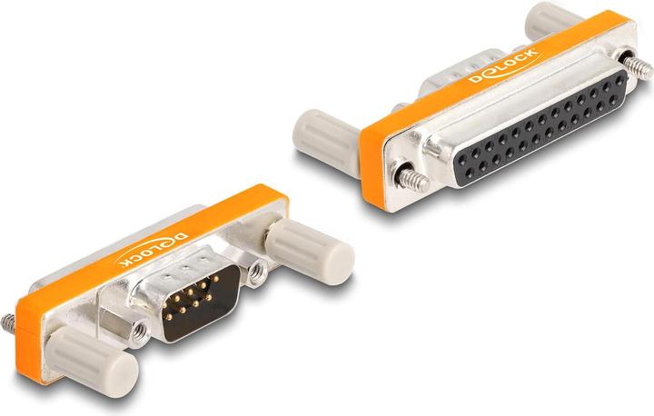Produktbild Delock Adapter D-Sub 9 Pin Stecker mit Muttern zu D-Sub 25 Pin Buchse mit Schrauben (0.05 m)