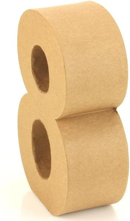 Actual product image trendmarkt24 Cardboard number 8 | papier-mâché decoration number | large cardboard H: approx. 17.5 cm W: approx.