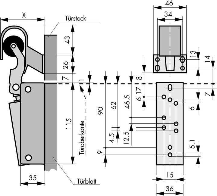 Actual product image Dictator Z 1000 (French window, Entrance door, Wooden door, Room door, Indoor)