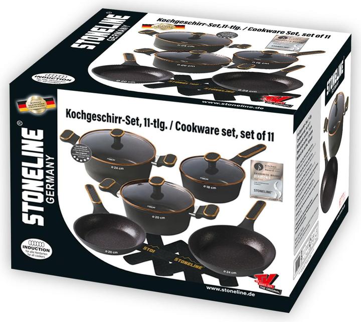 Actual product image Stoneline Cookware Set, Forged, With Pan Protections, 11pcs, Rose Gold (24 cm, Pot, Aluminium)