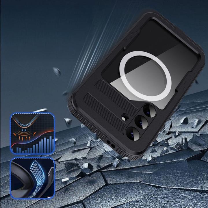 Image du produit OEM Case universal for sports Waterproof case SHELLBOX MARS with metal ring for SAMSUNG S25 black (Samsung Galaxy S25)