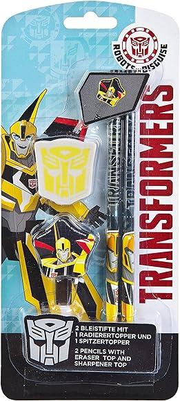 Actual product image Transformers 2 pencils with eraser and sharpener topper (2 x)
