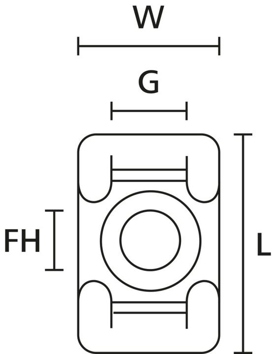 Immagine prodotto HellermannTyton Base per fascetta KR6/8 G5 (Anelli di fissaggio, 18 mm, 100 pz.)