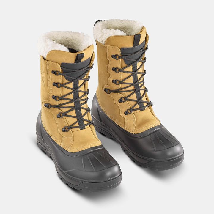 Actual product image Quechua Men's leather snow boots with laces warm waterproof winter hiking boots - SH900 (42)