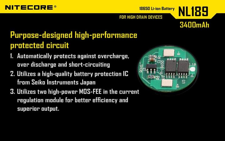 Produktbild Nitecore 18650 Rechargeable Battery 3400mAh