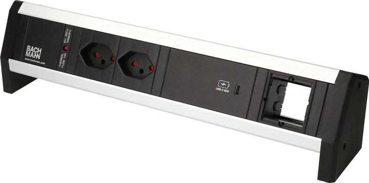 Bachmann Desktop power strip DESK 1, 2x T13, 1x USB C, 1x Custom (2 x, Type 13, USB-A, USB-C)
