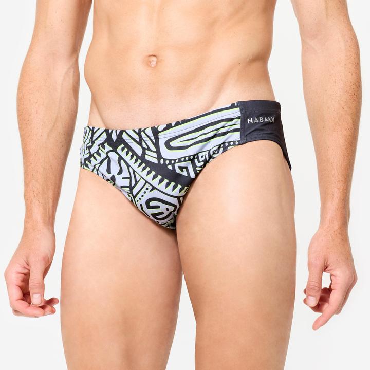 Produktbild Watko Badehose Slip Wasserball Herren - 500 Tiki grau (40)