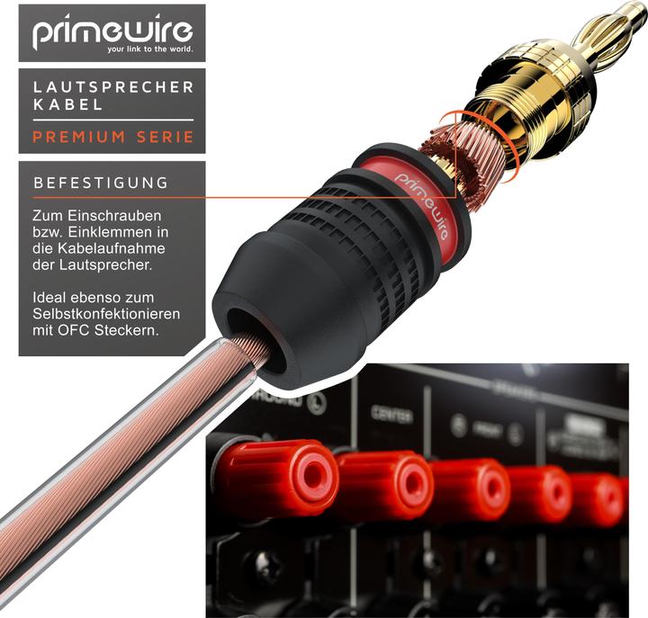 Image du produit Primewire Câble de haut-parleur cuivre OFC 2 x 2,5 mm² câble de haut-parleur, câble audio, câble de (50 m, 2.50 mm²² mm)
