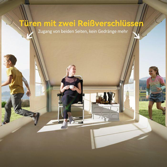 Actual product image Swisshandel24 Aufblasbares Campingzelt Aufblasbares Zelt mit Fenster, Tür für 3 Personen Sand (Inflatable tent, 18 kg, 3 persons)