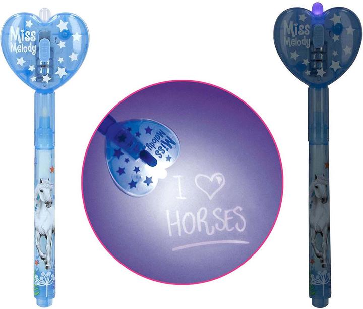 Produktbild Magni Depesche Miss Melody Geheimstift mit LED Licht blau 1,8x5,6x14,2cm (Blau)