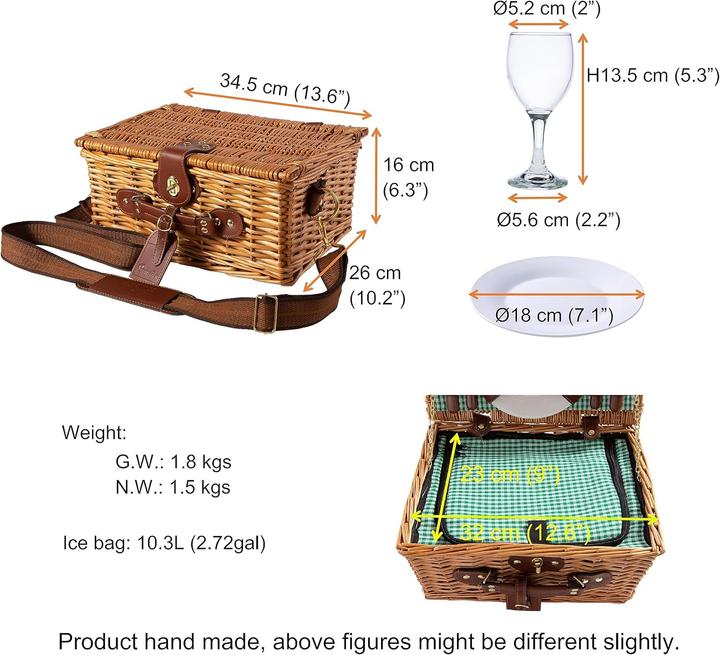 Actual product image EGenuss Picknickkorb mit abnehmbarem Schultergurt