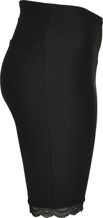 Actual product image Urban Classics Ladies High Waist Rib Lace Hem Cycle Shorts (4XL)