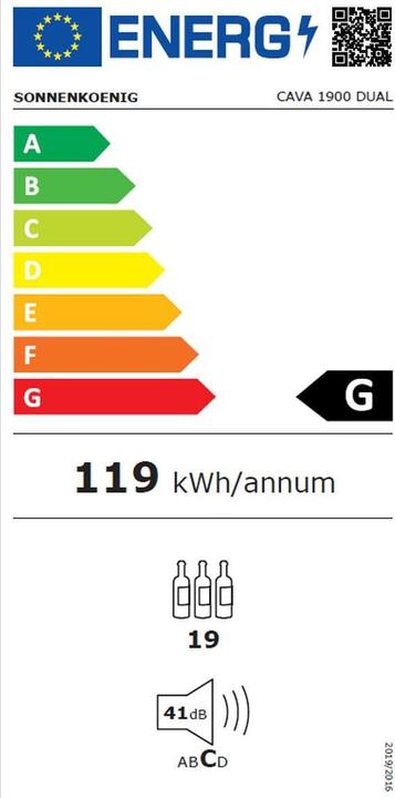 Etichetta energetica Sonnenkönig Armadio climatico per vini Cava 1900