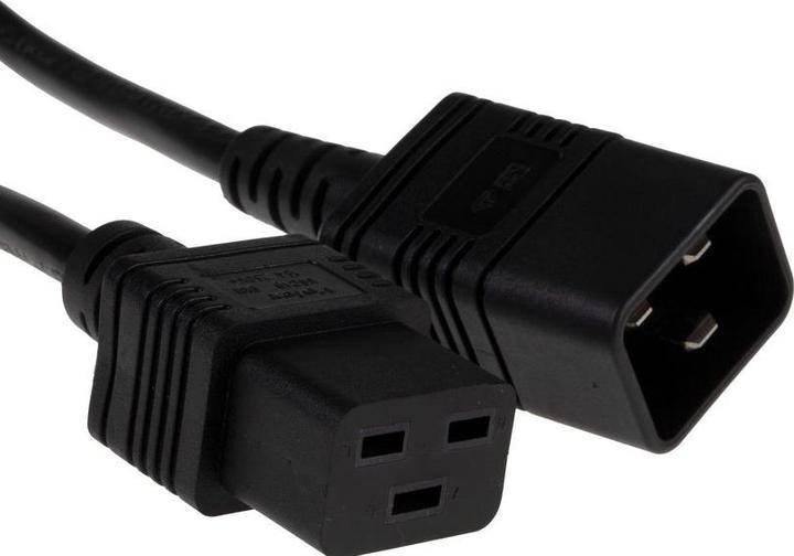 Image du produit Rs Pro Câble d'alimentation, A IEC C19 / femelle, B IEC C20 / mâle, 16 A, 2m noir, 250 V (0.21 m)