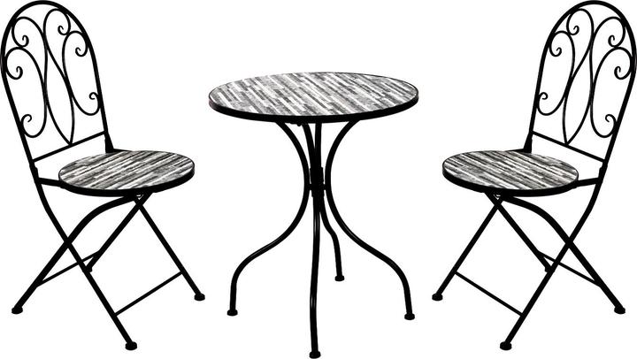 Produktbild Mojawo 3tlg. Mosaik Sitzgruppe Gartengarnitur Bistroset Ø60cm Steinoptik