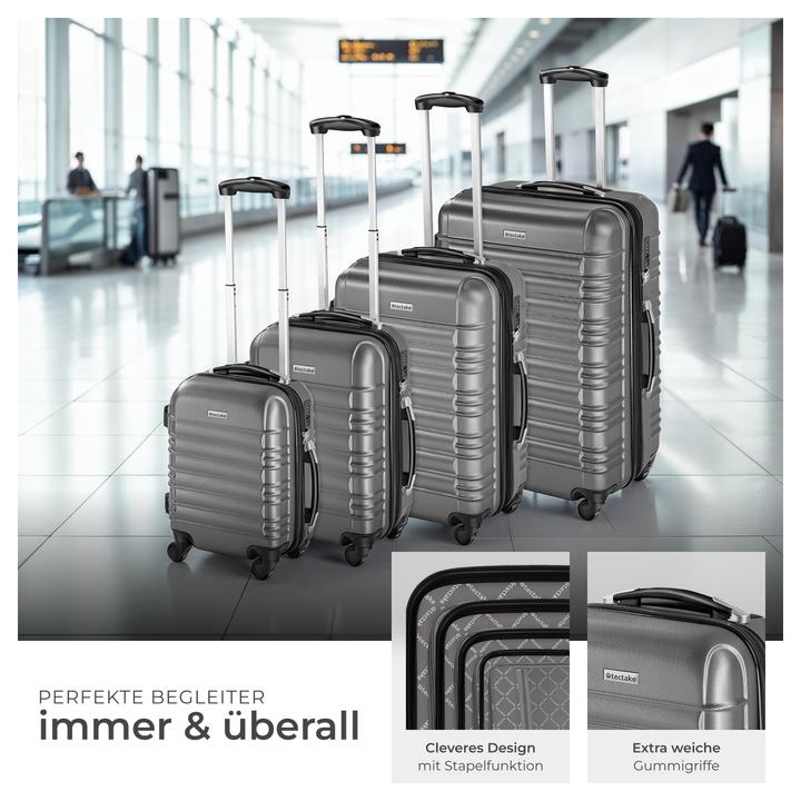 Produktbild tectake Hartschalenkofferset (106 l, Handgepäck (bis 50l), M (50 - 90l), L (90 - 115l))