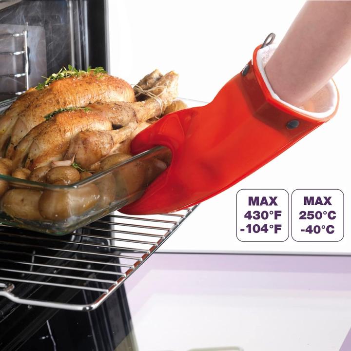 Immagine prodotto Mastrad Guanto da forno Orka Tex in silicone rosso (Silicone, Cotone)