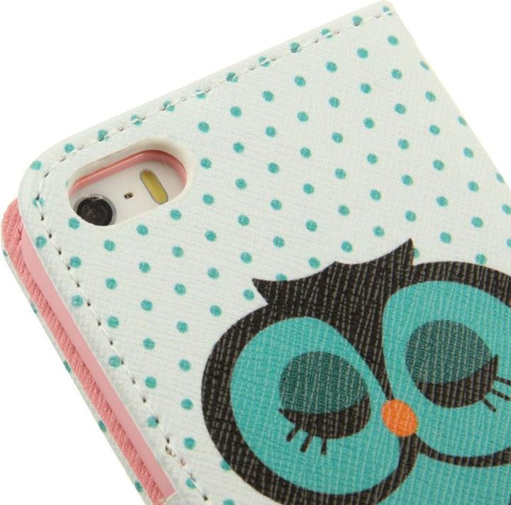 Produktbild König Design Schutzhülle Handytasche (Flip Quer) für Handy Apple iPhone 5 / 5s Eule auf Ast (Apple iPhone 5)