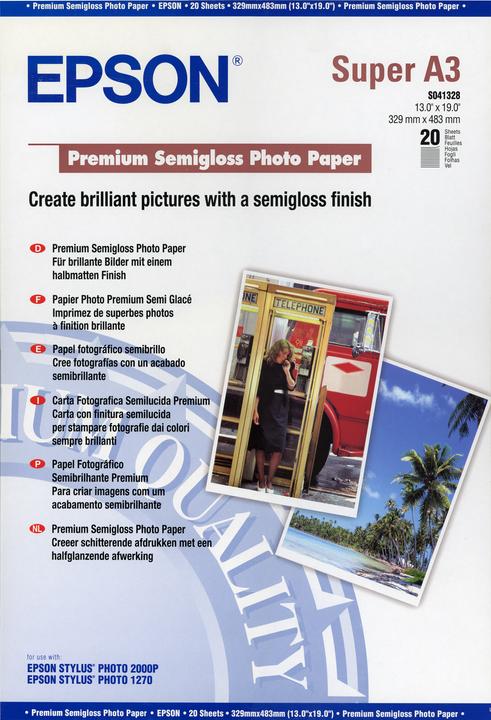 Image du produit Epson Premium Semigloss (250 g/m², A3+, 20 x)